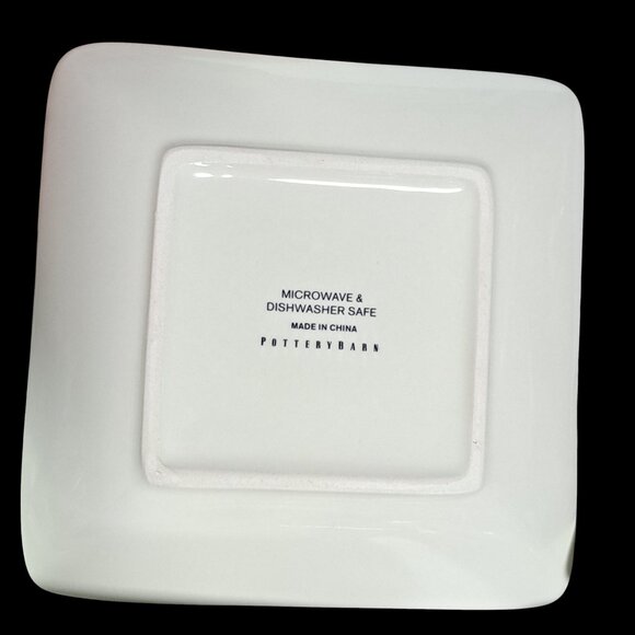 Set Of 4 Pottery Barn Denver Red Plaid Appetizer Plates Square 5.75” Stoneware - Picture 6 of 14